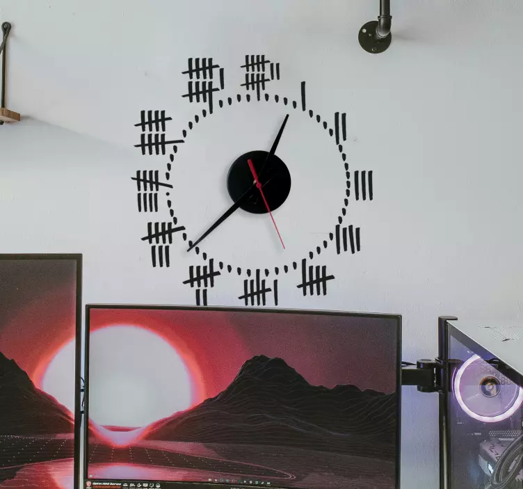 Prison marks stick on wall clock - TenStickers