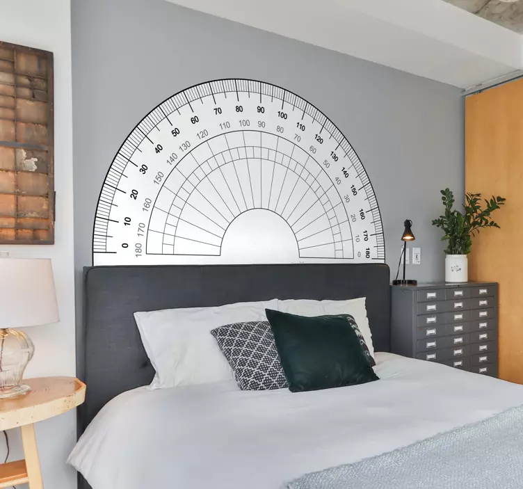 Protractor headboard wall sticker - TenStickers