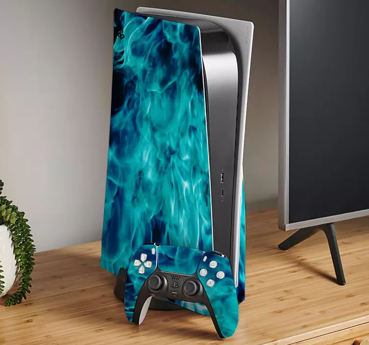Ps5 skin mystical blue flames - TenStickers