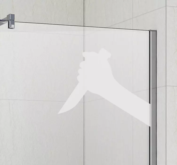 Psycho knife shower screen sticker - TenStickers
