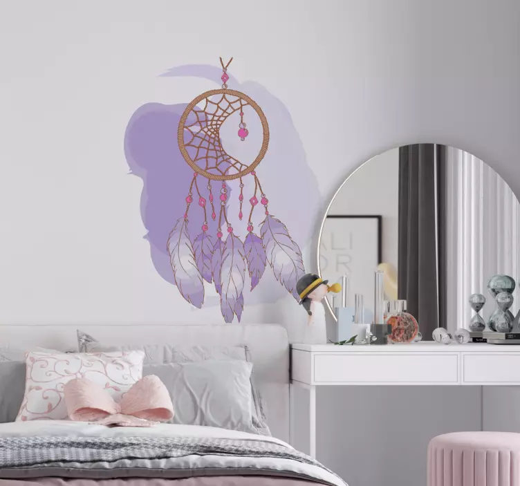 Purple dreamcatcher teenage wall sticker - TenStickers