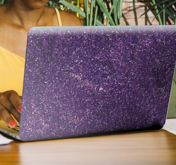 Purple glitters laptop sticker - TenStickers