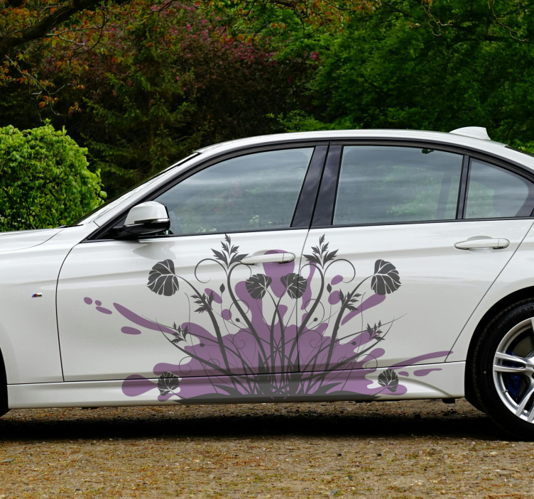 Purple splash design car sticker - TenStickers