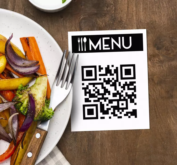 QR code sticker for restaurant tables - TenStickers