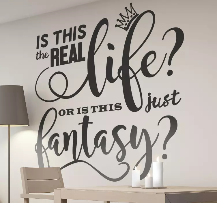 Queen Rhapsody lyrics text wall sticker - TenStickers