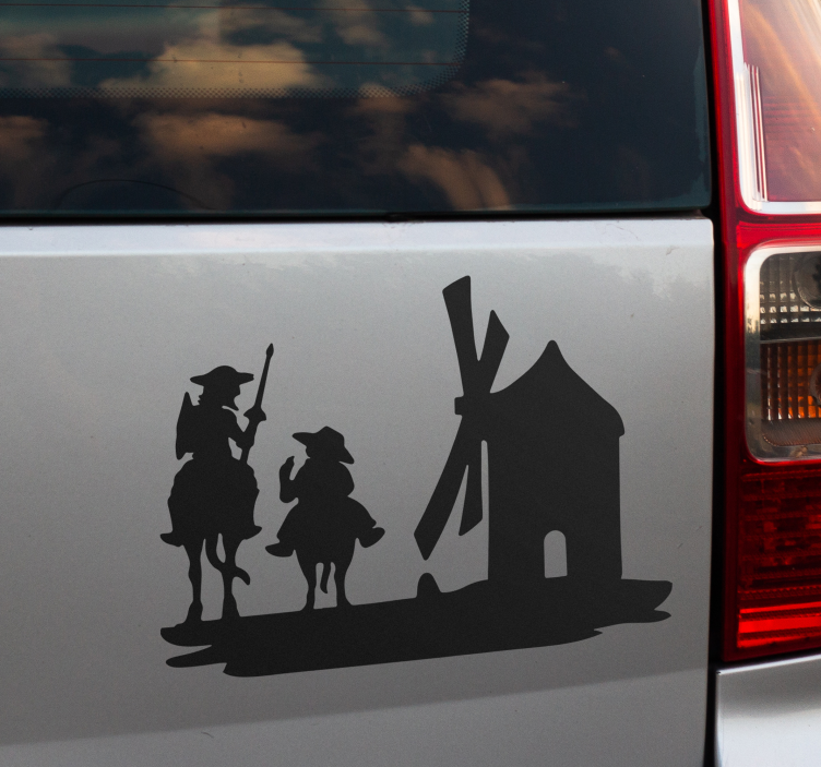 Quijote y Sancho Panza car sticker - TenStickers
