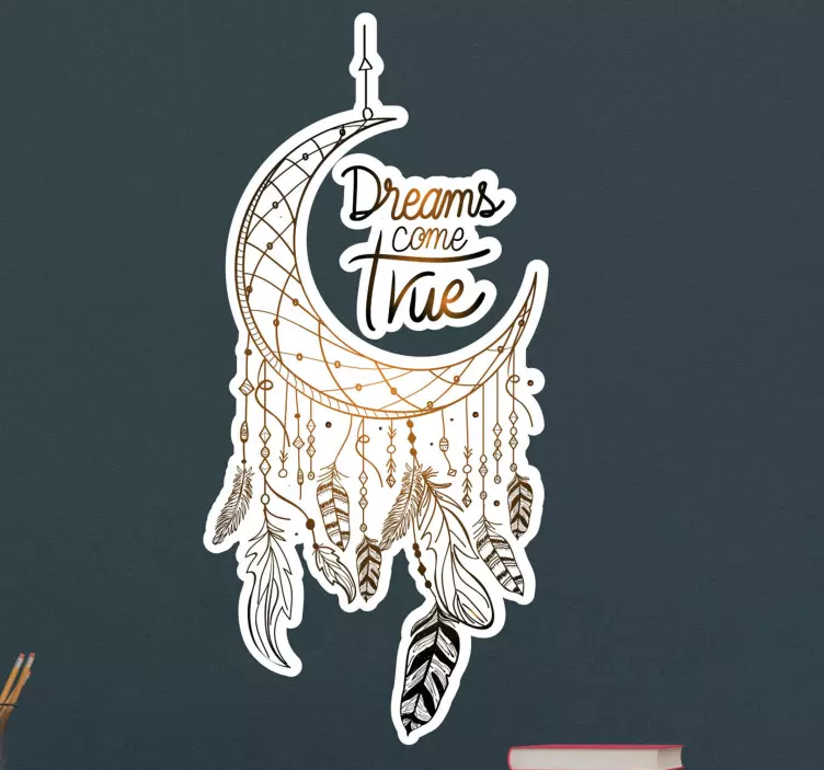 Quote wall sticker moon dream catcher - TenStickers