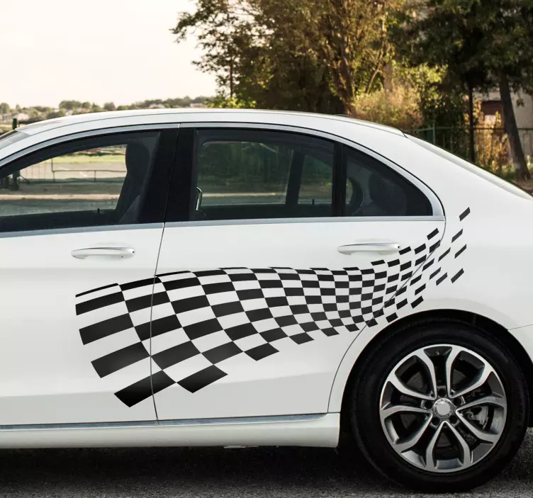 Finish line flag large car sticker - TenStickers