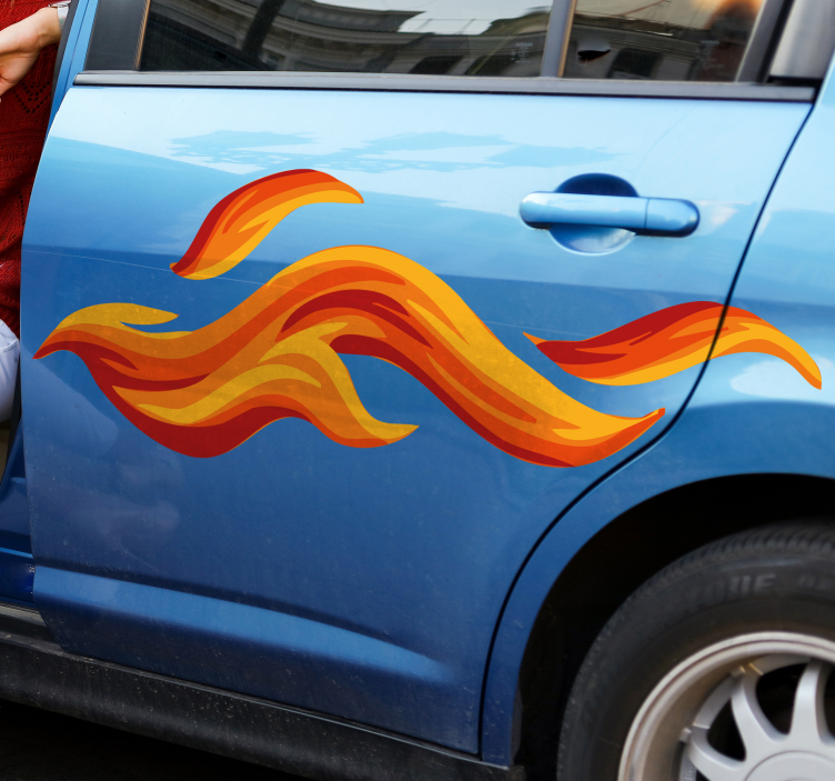 Racing flame large car sticker - TenStickers