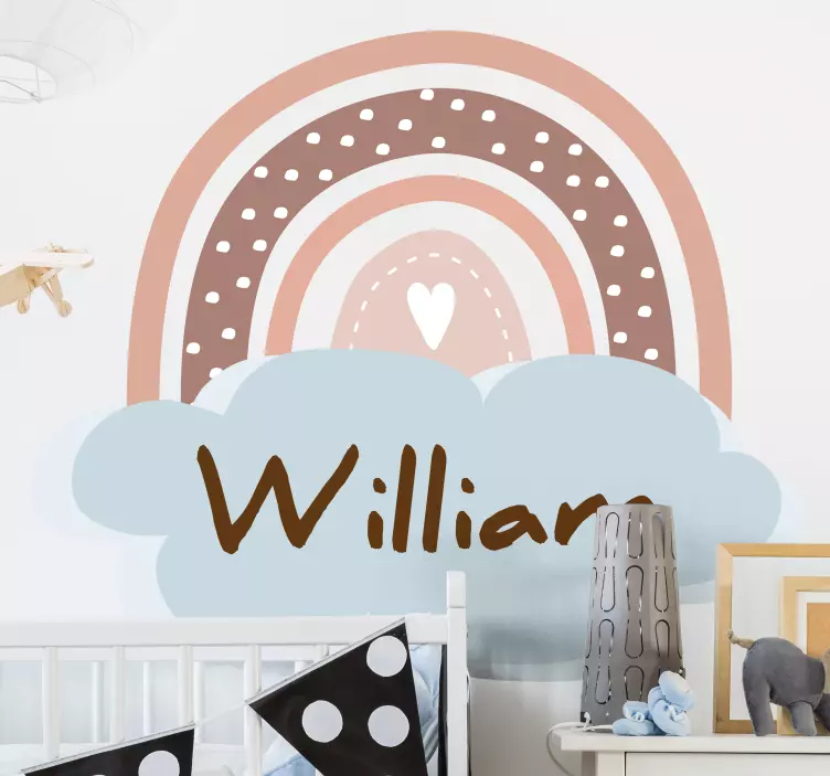 Rainbow personalized baby wall sticker for kids - TenStickers