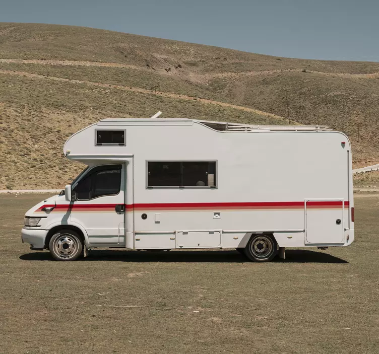 Rays campervan decal red line - TenStickers