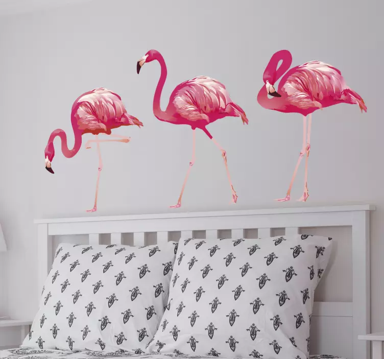 Flamingo bird animal wall sticker for bedroom - TenStickers