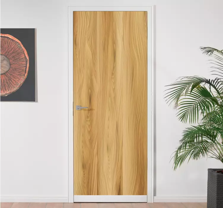Realistic wood texture background door sticker - TenStickers