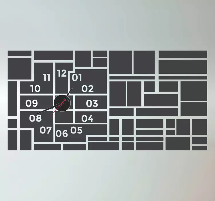 Rectangles stick on wall clock - TenStickers