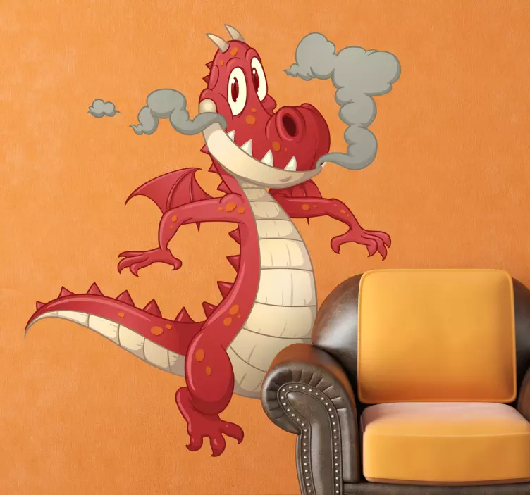 Red dragon wall sticker for kids - TenStickers
