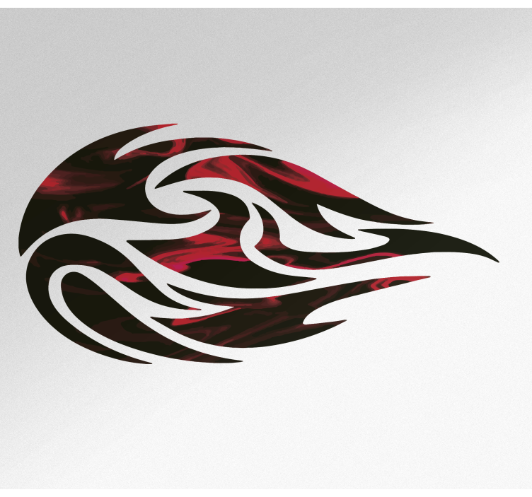 Red flames tribal large car sticker - TenStickers