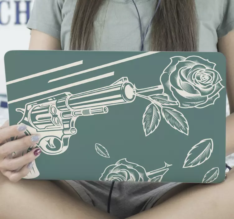 Revolver Rose Art laptop skin - TenStickers