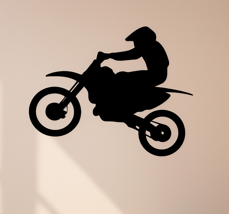 Motorcyclist on a bike motorbike sticker - TenStickers