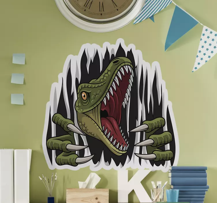 Roaring Dinosaur Face wall sticker - TenStickers