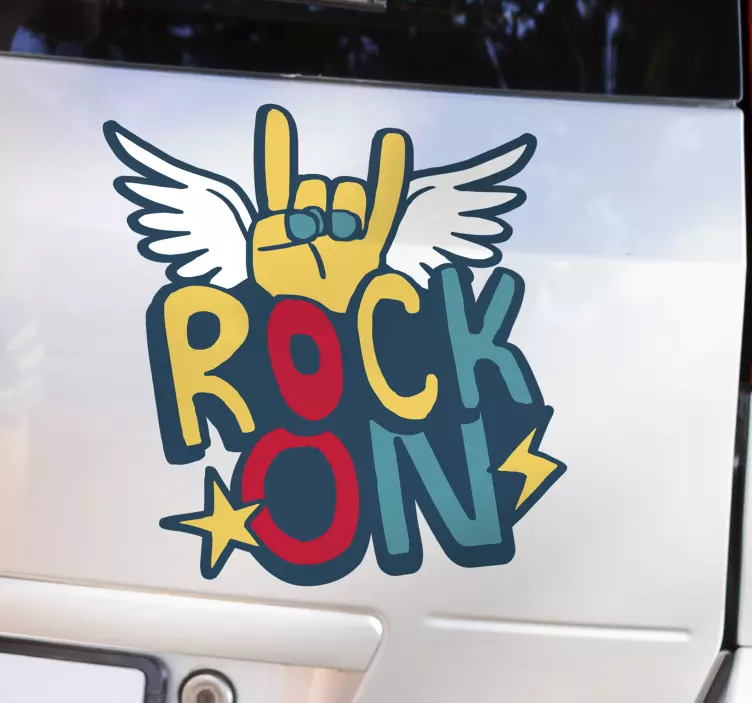 Rock on music car  Sticker - TenStickers
