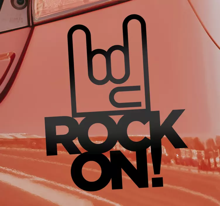 Rock on car symbol Sticker - TenStickers