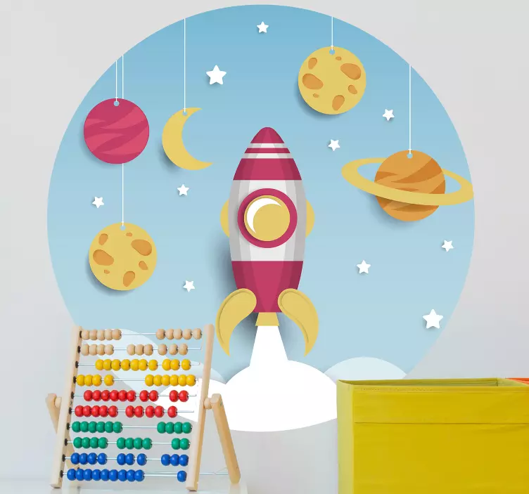 Rocket Launching Expedition wall sticker for kids - TenStickers