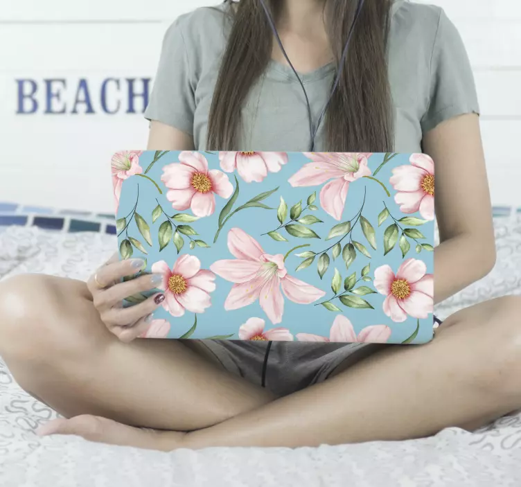 Romantic vintage decor laptop skin decal - TenStickers