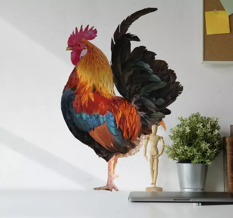 Rooster drawing farm animal wall sticker - TenStickers