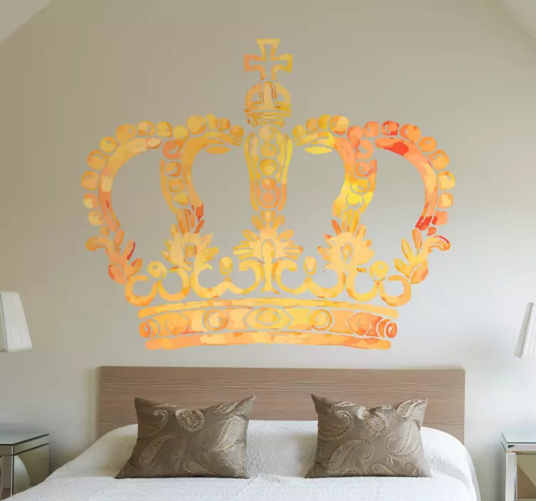 Yellow royal crown wall sticker for bedroom - TenStickers