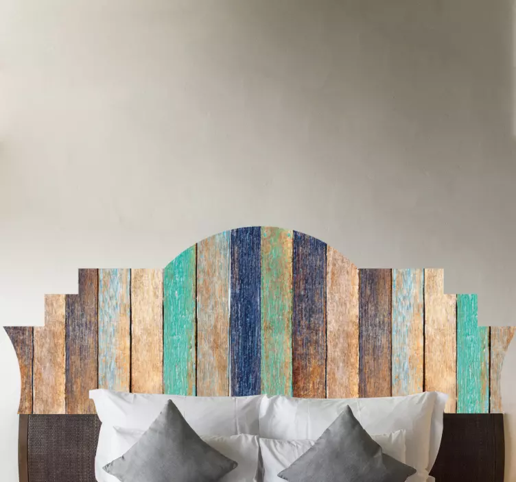Rustic Wood Panel headboard wall sticker - TenStickers