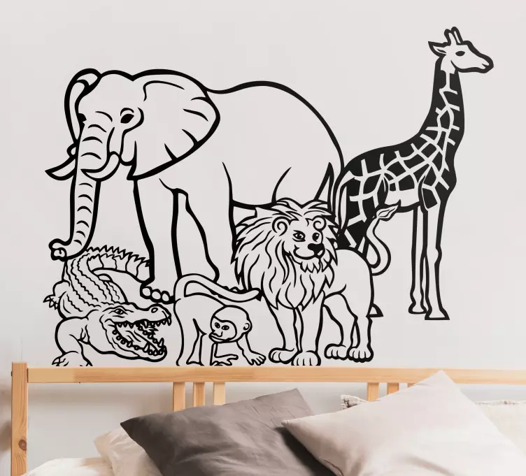 Safari animal ensemble wild animal sticker - TenStickers