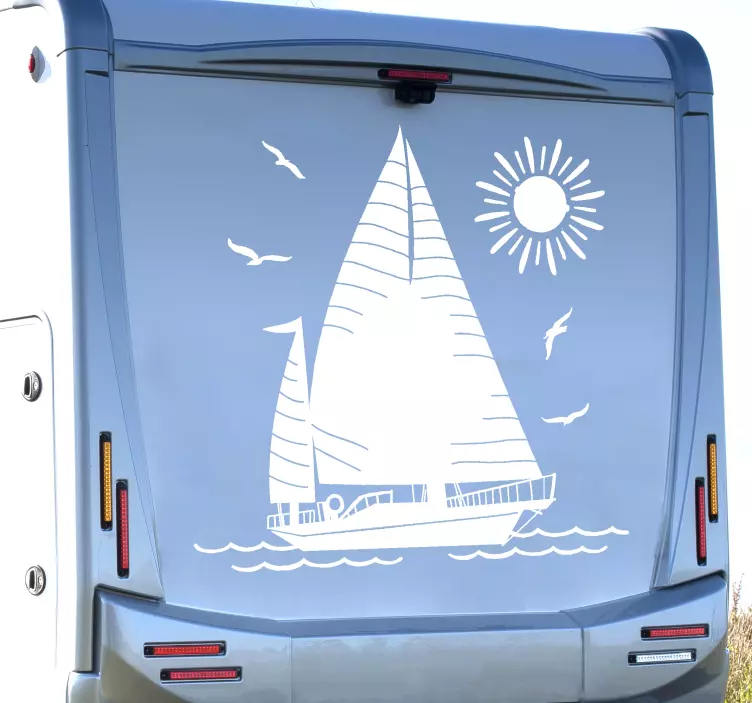 Sailing motorhome nautical wall sticker - TenStickers
