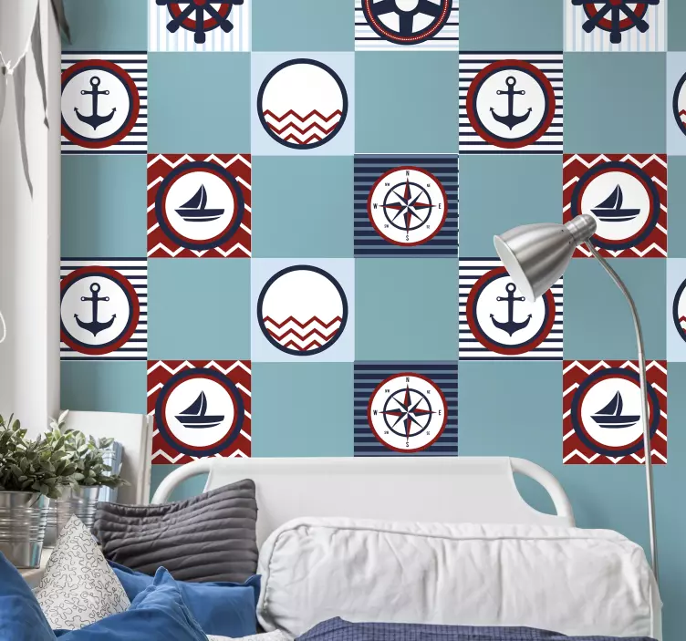Sailors elements tile sticker - TenStickers
