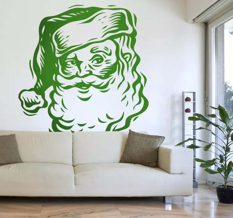 Santa Claus Face Christmas Sticker - TenStickers