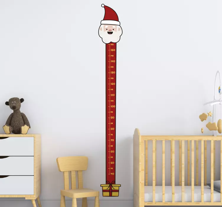 Santa Growth Chart height chart wall sticker - TenStickers