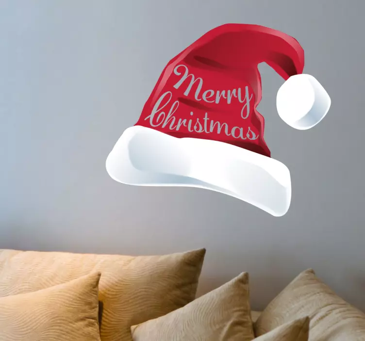 Santa hat living room wall sticker - TenStickers