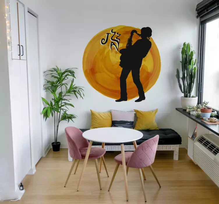 Saxophone Player Silhouette music sticker - TenStickers