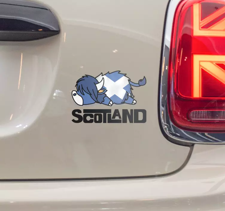Scotland cow flag car sticker - TenStickers