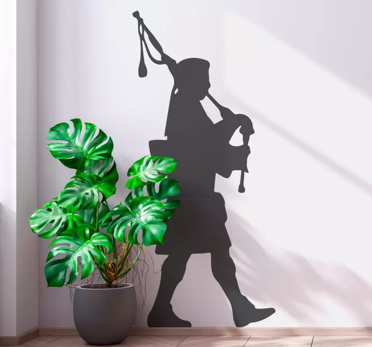 Scottish Bag Piper vinyl silhouette music sticker - TenStickers