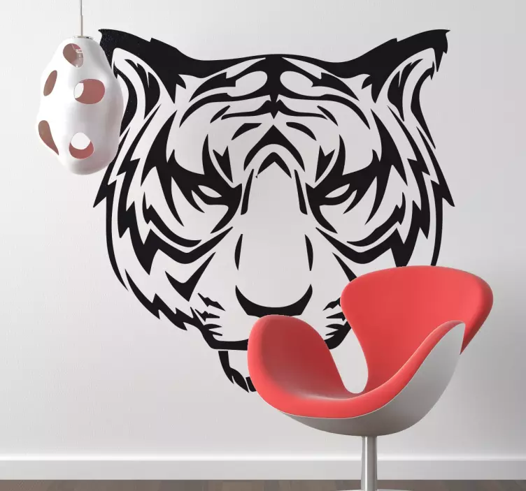 Scowling Tiger Wall Sticker - TenStickers