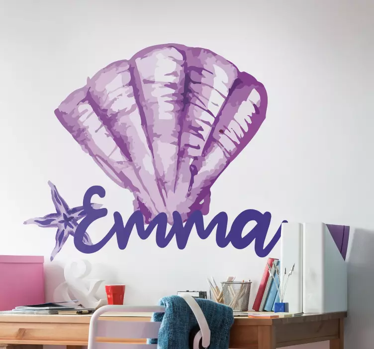 Sea Shell Custom Art nature wall sticker - TenStickers
