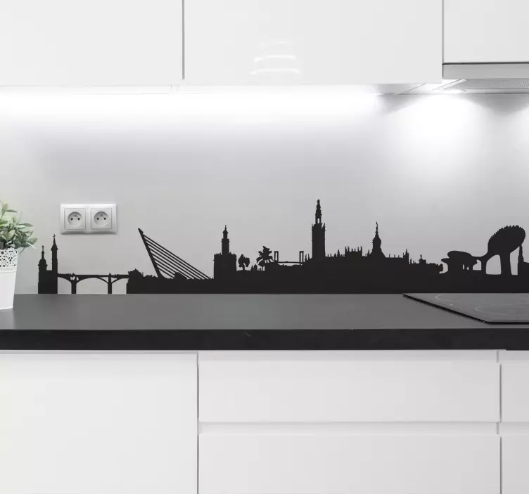 Seville Skyline Wall Sticker - TenStickers