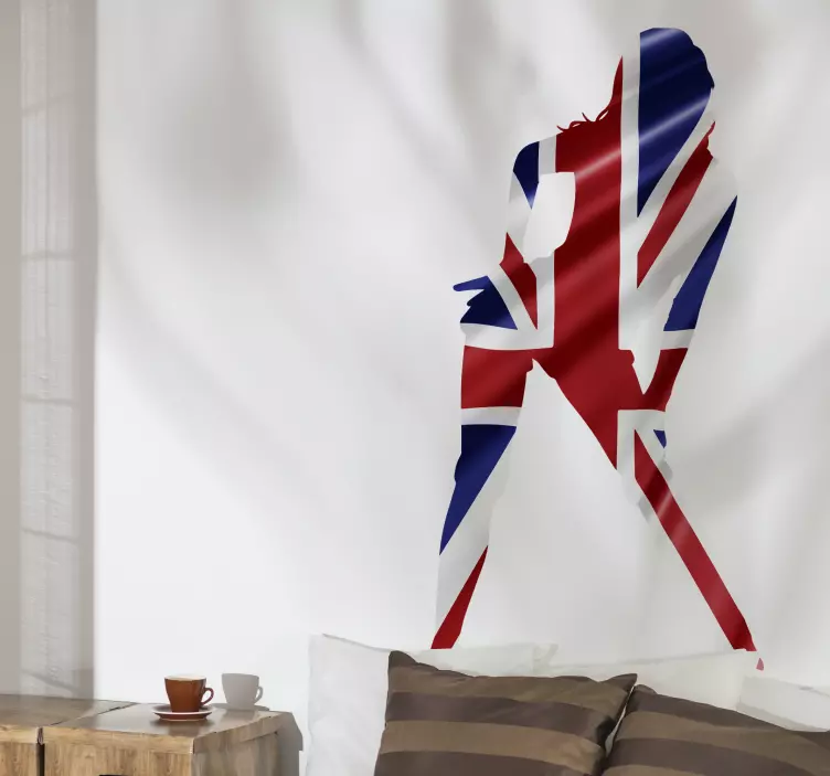 Sexy girl Union Jack silhouette Adult Sticker - TenStickers