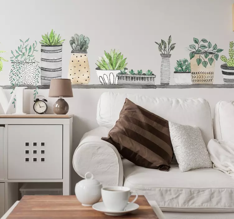 Shelf plants 3D wall sticker - TenStickers