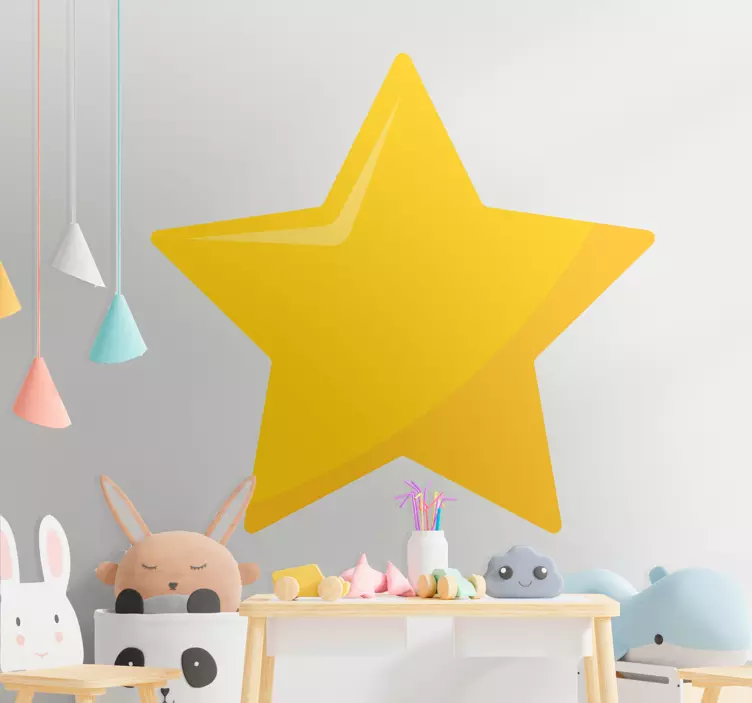 Yellow star accent wall sticker for kids - TenStickers