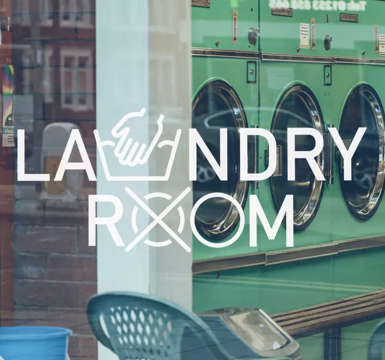 Shop window sticker laundry room sign - TenStickers