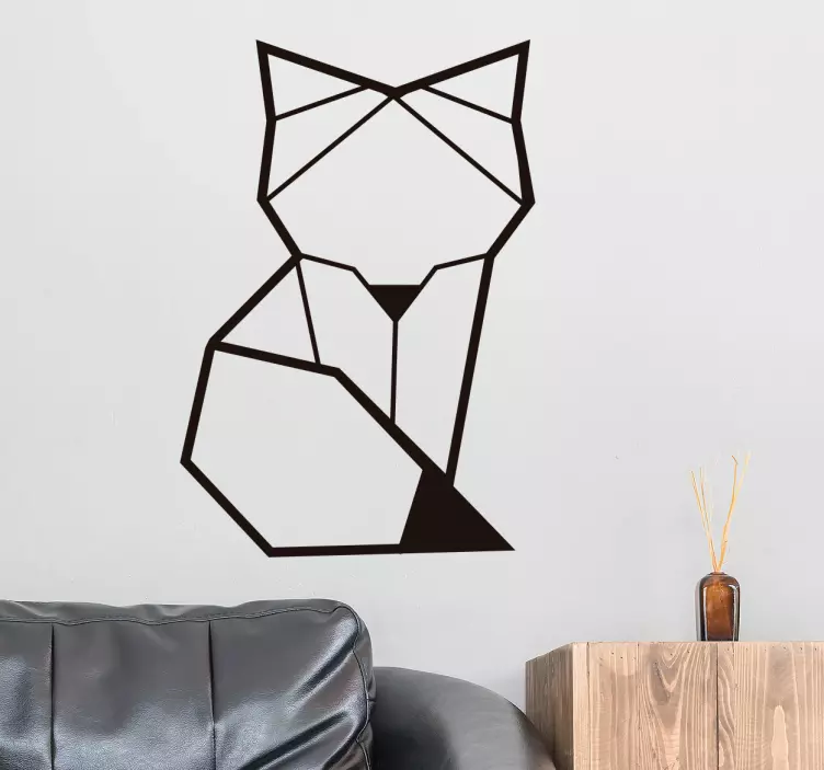 Simple origami fox geometric wall sticker - TenStickers