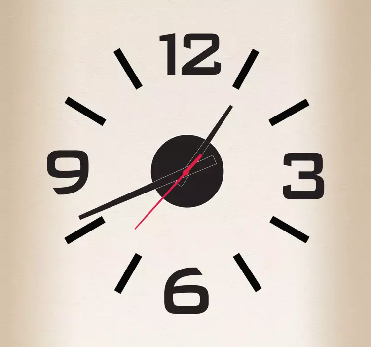 Hourly minimalistic stick on wall clock - TenStickers
