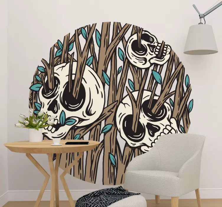 Skulls Among Trees object sticker - TenStickers