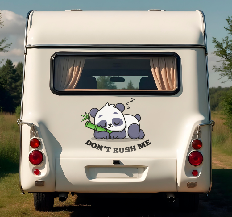 Sleeping panda campervan decal - TenStickers